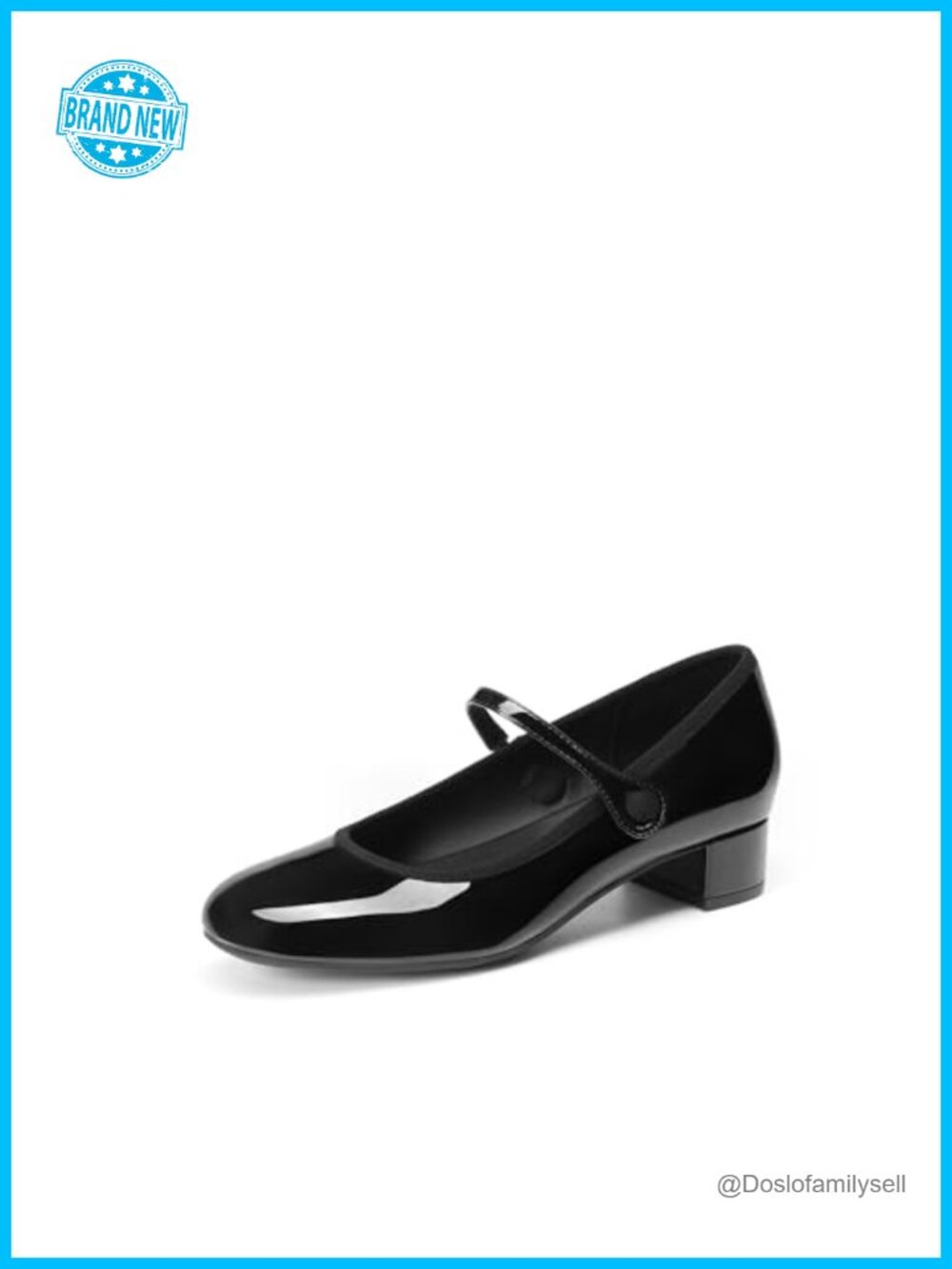 Mary Jane Block Heel Pumps with Arch Support Non-Slip Faux Leather